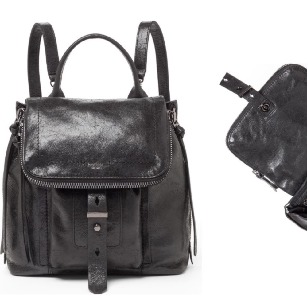 Botkier Warren Mini Backpack Metallic finish Dark silver hardware brand new